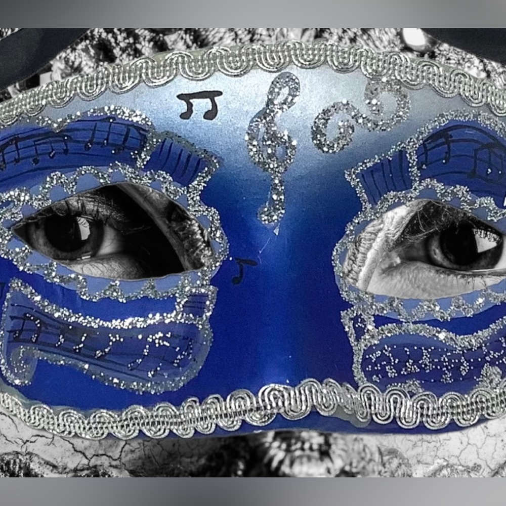 🛍️SALE🛍️ Blue and Silver Venetian Masquerade Mask